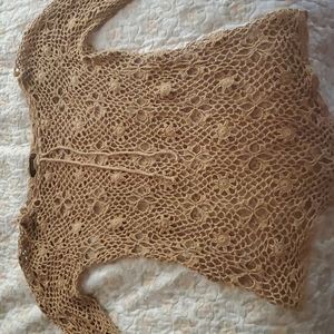 Nude knitted cover up top. Size Large